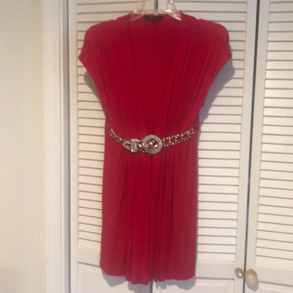 Sky brand glamorous dress with exquisite belt